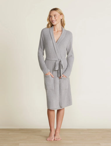 Barefoot Dreams CCL Ribbed Robe-Dove Gray