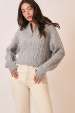Load image into Gallery viewer, Heather Grey Brushed Zip Sweater