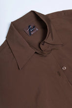 Load image into Gallery viewer, Rolled Sleeve Button Up Blouse Chocolate