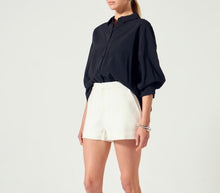 Load image into Gallery viewer, Black Balloon Sleeve SS Blouse