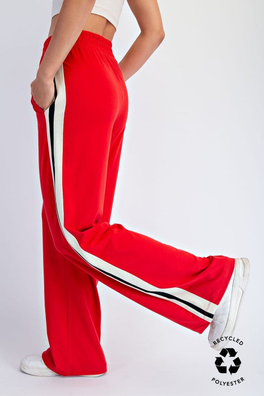 Red Soft Side Striped Track Pant