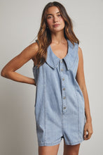 Load image into Gallery viewer, Denim Collared Button Down Romper