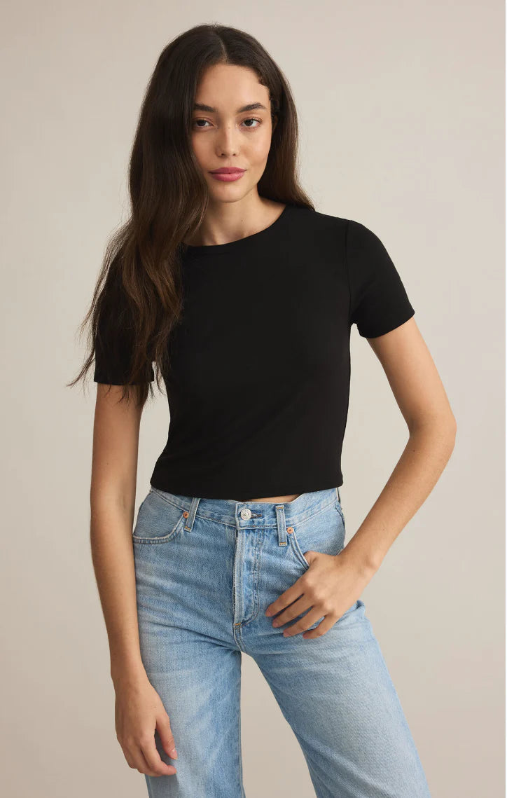 Z Supply Black Second Skin Crew Top