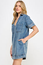 Load image into Gallery viewer, Blue Denim SS Mini Dress