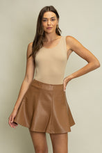Load image into Gallery viewer, Tan Leather Seam Detail Skirt