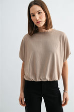Load image into Gallery viewer, Taupe Balloon Slv Bubble Hem Tee