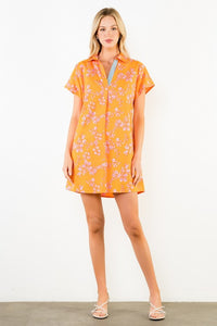 thml orange dress SS Floral Pattern V-Neck (THML) – Mod and Proper Pretty in pink and Size:40R US (50R EU) SCHL006181 rawan__z on LTK
