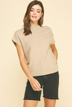 Load image into Gallery viewer, Taupe Shirring Detail Sweater Vest