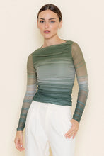 Load image into Gallery viewer, Green Ombre Shirring Top