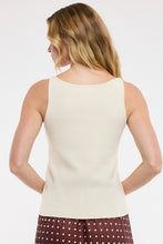 Load image into Gallery viewer, Cream Boat Neck Sweater Tank Top