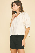 Load image into Gallery viewer, Milk Balloon Slv V-Neck Blouse