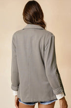 Load image into Gallery viewer, Olive Shirred Slv Textured Blazer