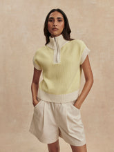 Load image into Gallery viewer, Varley Fowley Knit Top- Snow White/Limeade
