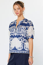 Load image into Gallery viewer, Deep Cobalt Embroidered SS Blouse