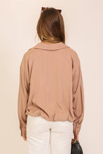 Load image into Gallery viewer, Bubble Hem LS Top Mocha