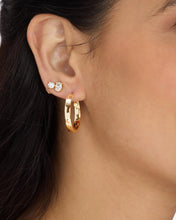 Load image into Gallery viewer, Melinda Maria Ashley Reversible Hoops 1” Gold/White