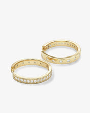 Load image into Gallery viewer, Melinda Maria Ashley Infinity Reversible Hoops 1” Gold/White