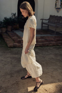 Ivory Embroidery Top + Skirt Set