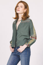 Load image into Gallery viewer, Green Embroidered Detail Makenna Top