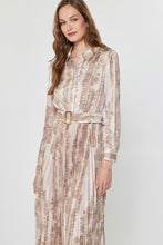 Load image into Gallery viewer, Blush Pink Multi Pleated LS Belted Dress