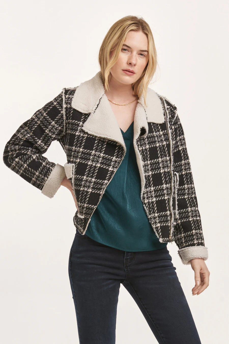 Black/White Plaid Alvie Jacket