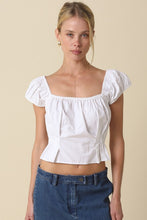 Load image into Gallery viewer, White Square Neck Peplum Top