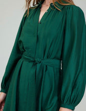 Load image into Gallery viewer, Jewel Green LS Dress w/ Waist Belt