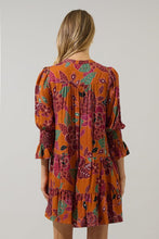 Load image into Gallery viewer, Rust/Brown Floral Shift Mini Dress