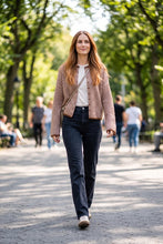 Load image into Gallery viewer, Pink/Brown Striped Button Cardigan