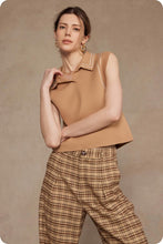 Load image into Gallery viewer, Tan Stitched Slvls Sweater Top
