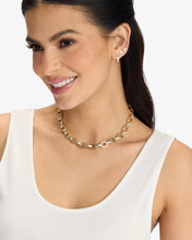 Load image into Gallery viewer, Melinda Maria Ashley Chain Link Necklace 4mm Gold/White