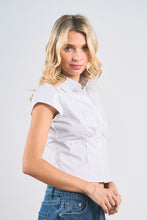 Load image into Gallery viewer, White/Black Pinstripe SS Shirt