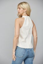 Load image into Gallery viewer, Ivory Leather Criss Cross Slvls Top