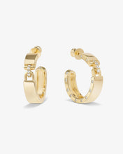 Load image into Gallery viewer, Melinda Maria Ashley Lock Hoops 1”-Gold/White