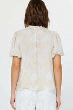 Load image into Gallery viewer, Natural Floral Print Ruffled Collar Blouse