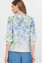 Load image into Gallery viewer, Lavender Floral Lace 3/4 Slv Top