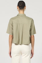 Load image into Gallery viewer, DJD Olive Edsel Button Up SS Top