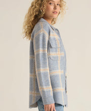 Load image into Gallery viewer, Z Supply Light Blue Tyler Plaid Sweater Jacket