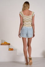 Load image into Gallery viewer, White Multi Crochet Ruffle Slv Top