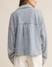 Load image into Gallery viewer, Z Supply Washed Indigo All Day Cropped Knit Jacket