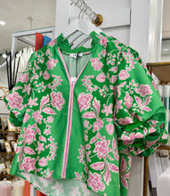 Load image into Gallery viewer, Green Floral Mesh Blouse (THML)