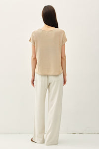 Taupe Basic Knit SS Tee