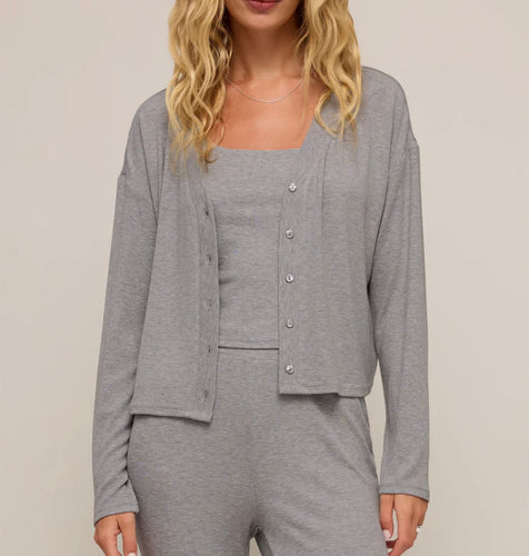 Z Supply Heather Grey Mara Rib Cardigan