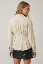Load image into Gallery viewer, Cloud Dancer Pleated LS Shirt