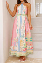 Load image into Gallery viewer, Pink Printed Slvls Halter Neck Midi Dress