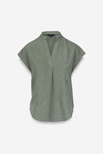 Load image into Gallery viewer, Light Olive Soft Matte SS V-Neck Top
