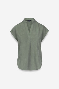 Light Olive Soft Matte SS V-Neck Top
