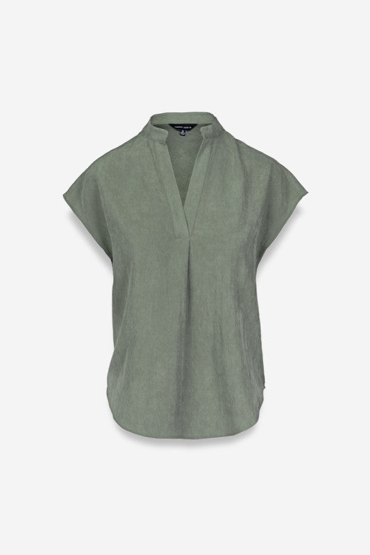 Light Olive Soft Matte SS V-Neck Top