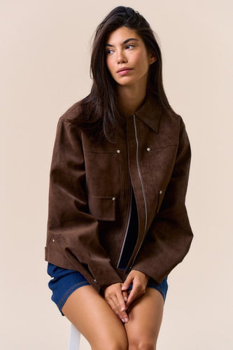 Brown Smooth Waxed Suede Jacket