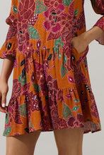 Load image into Gallery viewer, Rust/Brown Floral Shift Mini Dress